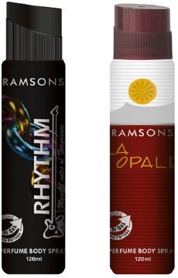 

Ramsons Rhythm Black and La Opale No Gas Perfume Body Spray Combo Pack of 2 Perfume Body Spray - For Men & Women(240 ml, Pack of 2)