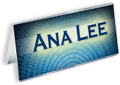 

Kebica 2 Compartments Acrylic 4" Desk Label Name Plate (Pack Of 5)(Transparent)
