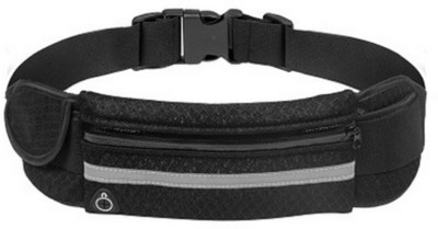 

Sukot Zipper Smart Sports Running Waist Belt Pouch + Headphone Jack + Sweatproof + Adjustable Waist Size + Compatible with most of mobile phones (upto screen sizes 6 inches) Aerobic Band(Black)