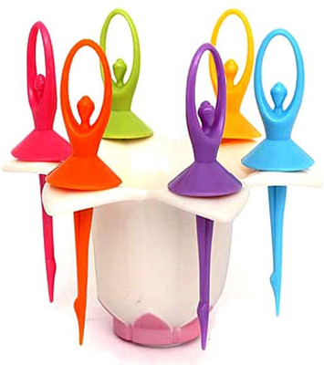 

indob fruit fork dancing doll Plastic Fruit Fork(Pack of 1)