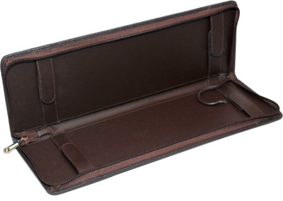 

Essart TieCase-02 Faux Leather grainy print Tie storage case with zipp closure - Brown TieCase-02(Brown)