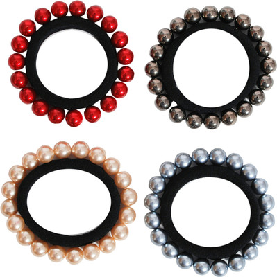 

Vogue Hair Accessories Latest Stylish Pony tie Premium Quality (Set of 4) … Head Band, Hair Band, Rubber Band(Multicolor)