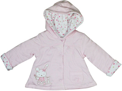 

FS Mini Klub Full Sleeve Printed Baby Girls Quilted Jacket, Light pink