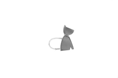 

New Sadar Bazar Dog Figurine Steel String Metal Keychain|Silver| Key Chain