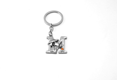 

New Sadar Bazar Alphabet Letter M With Snoopy Dog Metal Keychain|Silver| Key Chain