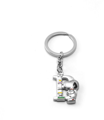 

New Sadar Bazar Alphabet Letter Initial B With Snoopy Dog Metal Keychain|Silver| Key Chain
