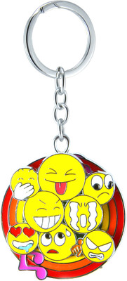 New Sadar Bazar Emojis Smileys Full Metal Spinning Keychain Key Chain