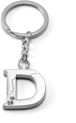 

New Sadar Bazar Alphabet Letter D Initial Metal Keychain|Silver| Key Chain