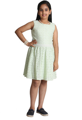 

Paul & doll Girls Midi/Knee Length Party Dress(Green, Sleeveless