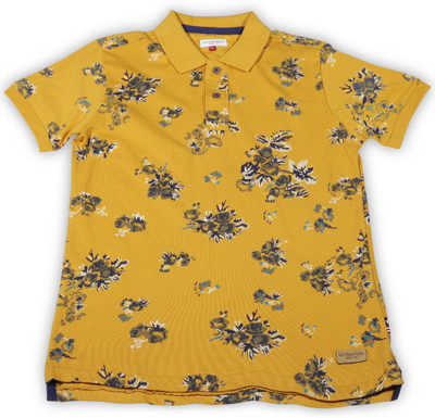

US Polo Kids Boys Printed Cotton T Shirt(Yellow, Pack of 1, Dk yellow