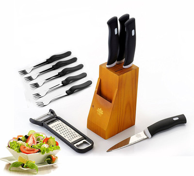 BMS Lifestyle Pro Stainless Steel Knife Sets With Wooden Stand/Block , 10-Pieces, Black Steel Knife Set(Pack of 10) available at flipkart for Rs.399