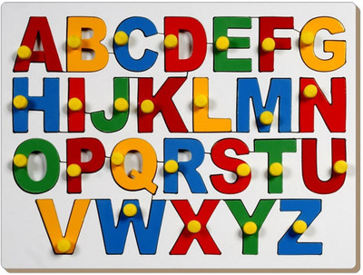 

Little Genius Wooden English Alphabet Uppercase With Knob(Multicolor)
