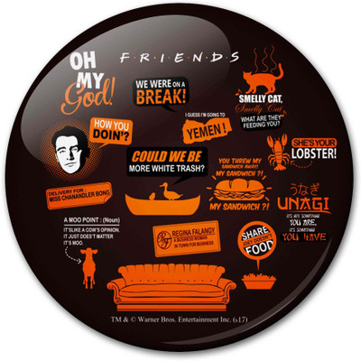 

Mc Sid Razz Official " Friends - Tv Series " Orange - 2 in 1 [ Fridge Magnet + Bottle Opener ] licensed by Warner Bros, USA Fridge Magnet Pack of 1(Multicolor)