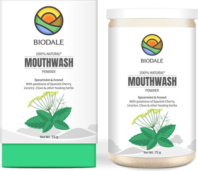 

BIODALE 100% Natural Mouth Wash Powder - Spearmint & Fennel(75 g)