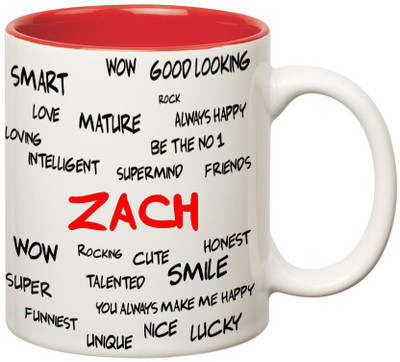 

Huppme Good Personality Zach Inner Red Ceramic Mug(350 ml), Red;white