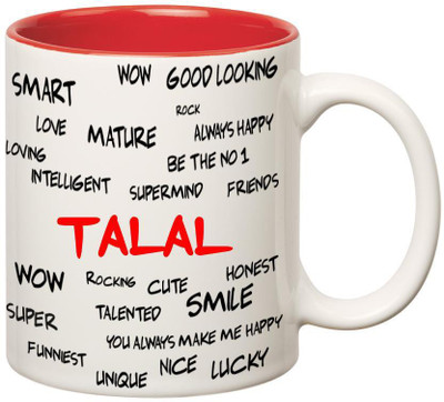 

Huppme Good Personality Talal Inner Red Ceramic Mug(350 ml), Red;white