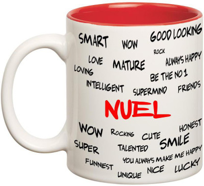 

Chanakya Good Personality Nuel Inner Red Cofffee Name Ceramic Mug(350 ml), Red;white