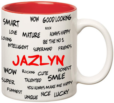 

Huppme Good Personality Jazlyn Inner Red Ceramic Mug(350 ml), Red;white