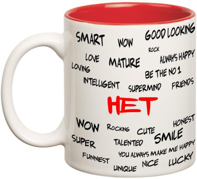 

Chanakya Good Personality Het Inner Red Cofffee Name Ceramic Mug(350 ml), Red;white