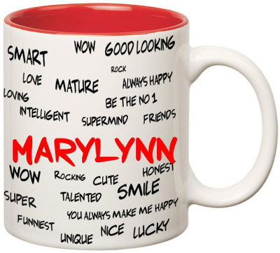 

Huppme Good Personality Marylynn Inner Red Ceramic Mug(350 ml), Red;white