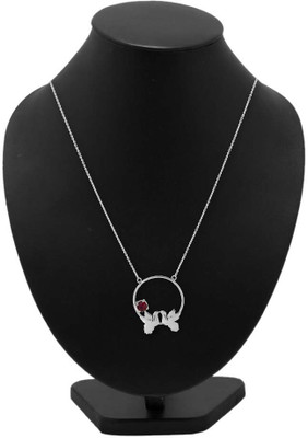 

Voylla Precious Love Plain Swarovski Crystal Silver Plated Alloy Necklace
