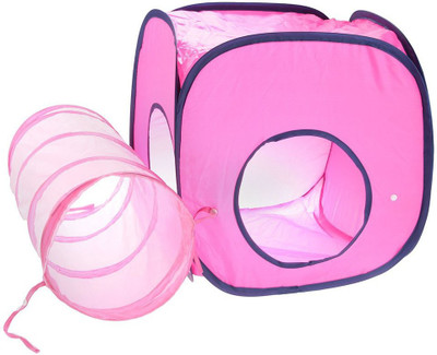 

Anokhe Collections Jumbo Size Portable Tent Cum "Sleeping Bag Cum Exercise Tunnel with Cube" For Healthy pet care for Cat / Kitten / Puppy / Dog (Pink) Polyester Training Aid For Cat