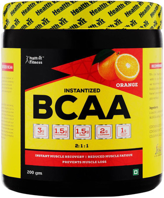 

HealthVit Fitness BCAA 6000, 200g Powder Orange Pre/Post Workout Supplement BCAA(200 g, Orange)