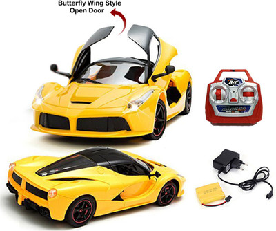 

Smiles Creation 1:16 Scale Rechargeable Remote Control Ferrari Car with Opening Doors Toys for Kids(Yellow)