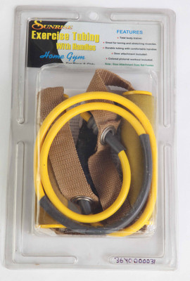 Sunrise Exercise Tubing with Handles 36 inch Yellow Resistance Tube(Yellow)