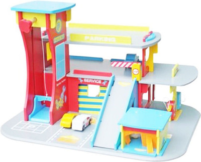 

Emob DIY Creative & Multi-Functional Wooden City Auto Centre Role Play set With Wooden Cars & Accessories Toy For Kids