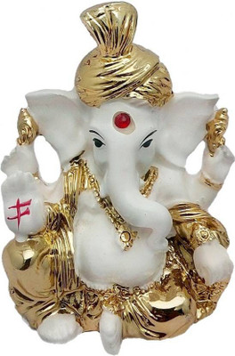 

FABZONE Gold Plated Lord Ganesha Statue Hindu Dev Ganpati and Siddhivinayak God Sculputer Handicraft Idol Diwali Decorative Spiritual Puja Vastu Showpiece Figurine - Religious Pooja Gift Item & Murti for Mandir / Temple / Home / Office Decorative Showpiec