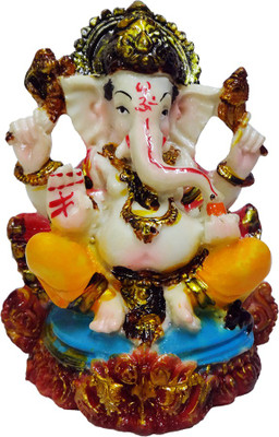 

FABZONE Lord Ganesha Statue Hindu Dev Ganpati and Siddhivinayak God Sculputer Handicraft Idol Diwali Decorative Spiritual Puja Vastu Showpiece Figurine - Religious Pooja Gift Item & Murti for Mandir / Temple / Home / Office Decorative Showpiece - 11 cm(Po