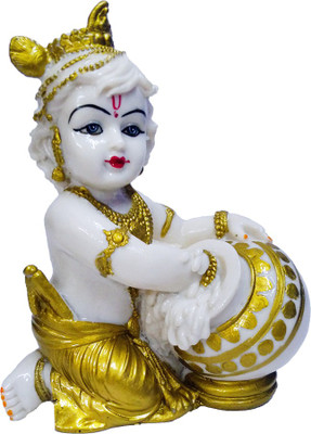 

FABZONE Marbel Look Lord Krishna Statue Hindu God Makhan chor/Laddu Gopal Sculputer Handicraft Idol janmashtami Decorative Spiritual Diwali Puja Vastu Showpiece Figurine - Religious Pooja Gift Item & Murti for Mandir / Temple / Home / Office Decorative Sh