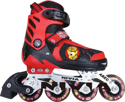 

Nivia Cat Club In-line Skates - Size 1-3.5 UK(Multicolor), Red;black