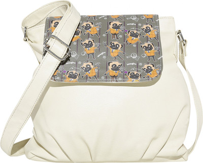 

Imagica Women Casual White PU Sling Bag
