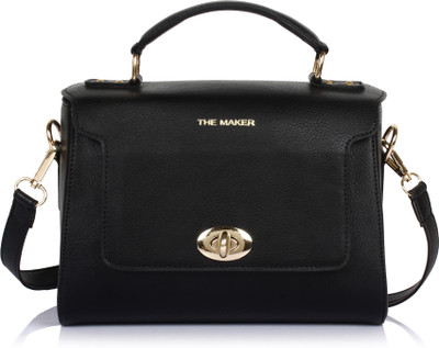 

THE MAKER Women Formal Black Leatherette Sling Bag