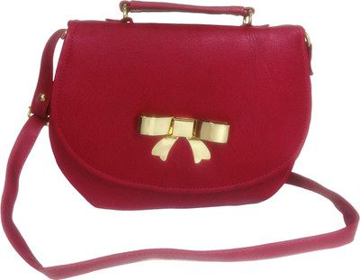 

Chalissa Girls Casual Maroon PU Sling Bag