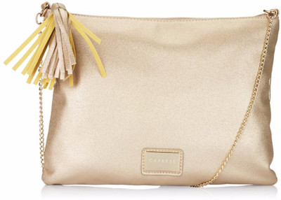

Caprese Women Evening/Party Gold Leatherette Sling Bag