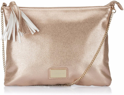 

Caprese Women Evening/Party Gold Leatherette Sling Bag