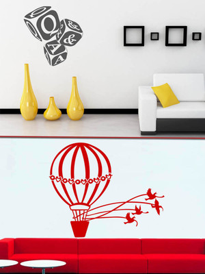 

Trends on Wall  Misc Sticker(Pack of 2, Red;grey