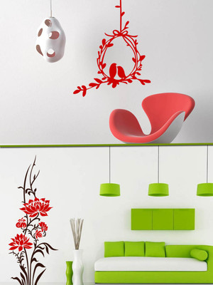 

Trends on Wall  Nature Sticker(Pack of 2, Multicolor;maroon