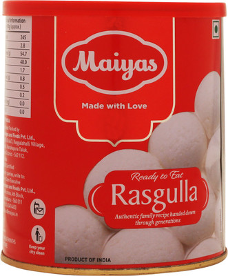 

Maiyas Rasgulla(1 kg, Tin)