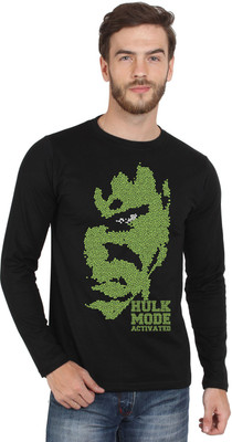 SayItLoud Printed Men' Round Neck Black T-Shirt