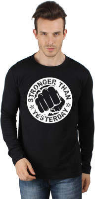 

SayItLoud Printed Men's Round Neck Black T-Shirt