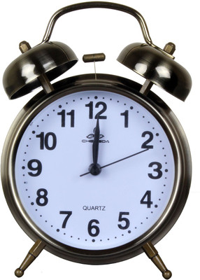 

Relevant Analog Twin Bell Alarm With LED Back Light Steel Grey Clock
