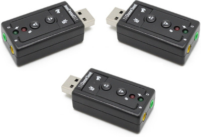

ReTrack SET OF 3PC Virtual 7.1 Channel External USB Audio Adapter Sound Card(Black)