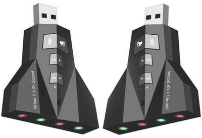 

ReTrack SET OF 2PC Airplane 3D External 7.1 Channel USB Audio Adapter Sound Card(Black)