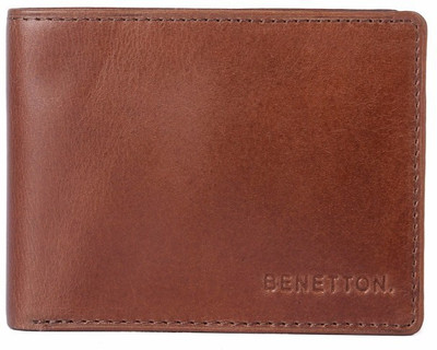 

United Colors of Benetton Men Brown Genuine Leather Wallet(6 Card Slots)