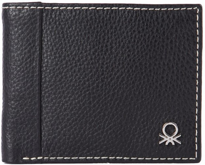 

United Colors of Benetton Men Black Genuine Leather Wallet(6 Card Slots)