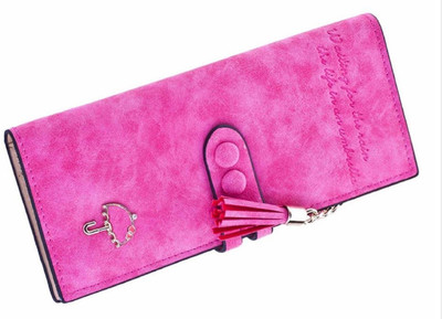 

Un Branded Women Pink Artificial Leather Wallet(28 Card Slots)
